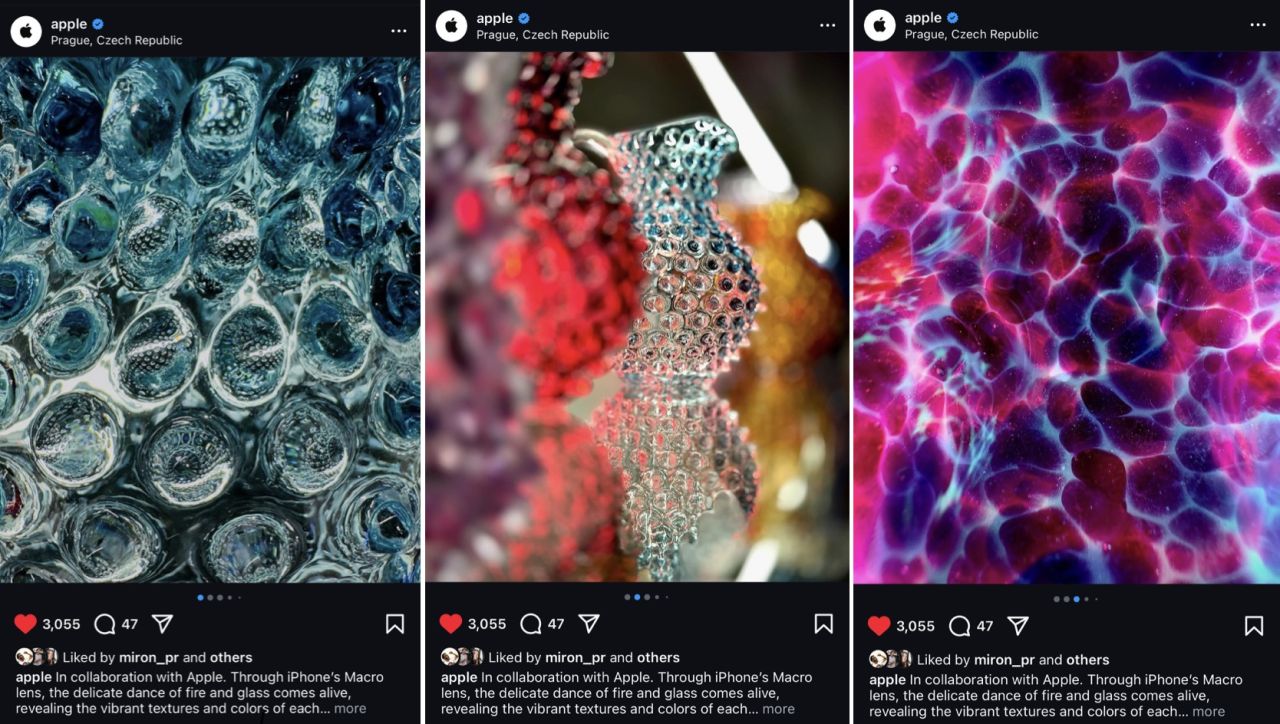 Apple vyzdvihuje českou sklářskou tradici, na jeho instagramovém účtu se objevili dva fotografové z Prahy